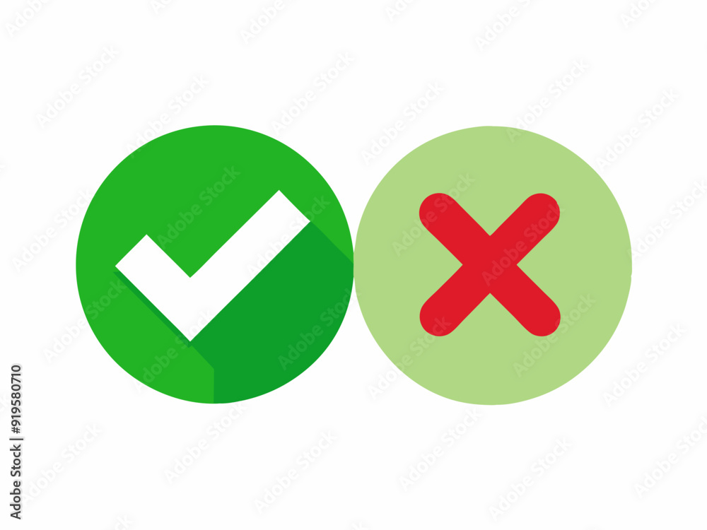 Sign green tick and red cross. Checking handwriting symbols, positive and negative choice icon, select yes or no signs on white background. Vector
Sign green tick and red cross. Checking handwriting symbols, positive and negative choice icon, select yes or no signs on white background. Vector