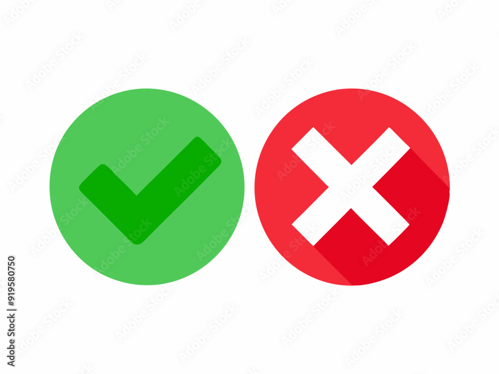 Sign green tick and red cross. Checking handwriting symbols, positive and negative choice icon, select yes or no signs on white background. Vector
Sign green tick and red cross. Checking handwriting symbols, positive and negative choice icon, select yes or no signs on white background. Vector