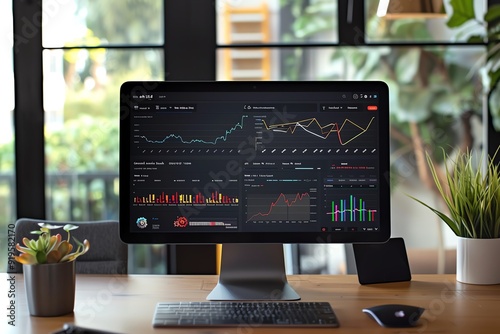 Analyze trends with our comprehensive sales analytics, highlighted in a modern, datadriven workspace