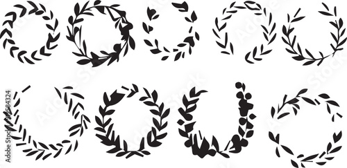 Tea Tex Artistic Silhouette Elements in Black