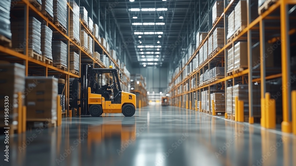 A high-graphic 3D animation depicting a group of logistics workers coordinating efforts in a cutting-edge warehouse. The scene includes detailed renderings of automated systems and robotic A high-graphic 3D animation depicting a group of logistics workers coordinating efforts in a cutting-edge warehouse. The scene includes detailed renderings of automated systems and robotic
