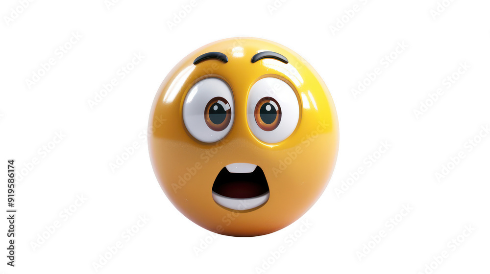 Fototapeta premium 3D Emoji with a dizzy face ,isolated on a pure white background
