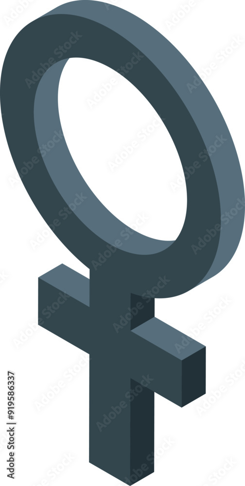 Gray female gender venus symbol standing on a white background Gray female gender venus symbol standing on a white background