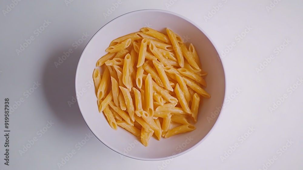 A White Bowl Filled with Cooked Penne Pasta A White Bowl Filled with Cooked Penne Pasta