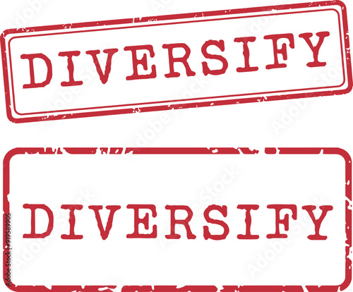 Diversify Rubber Stamp Vector Set