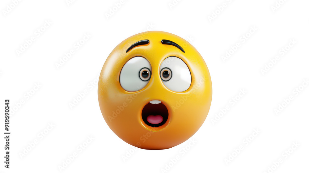 Fototapeta premium 3D Emoji with a look of enlightenment ,isolated on a pure white background