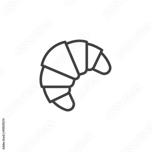 Croissant line icon