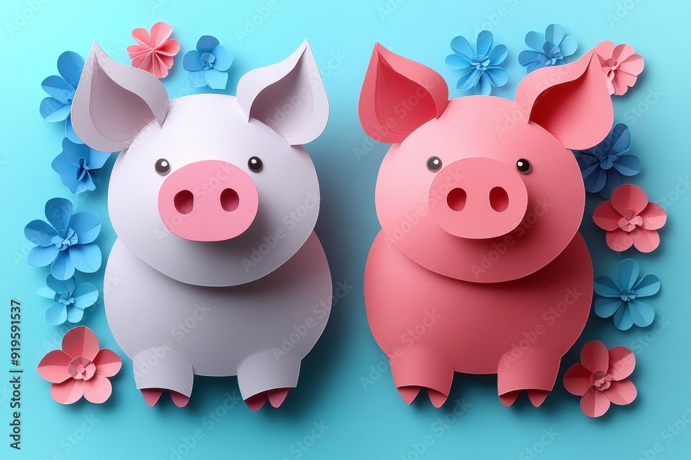 Pig Paper Art Design Pig Paper Art Design