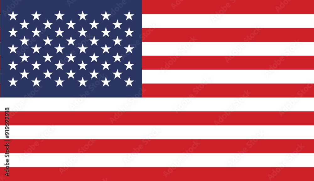 Naklejka premium American flag , U.S. Flag Vector Illustration