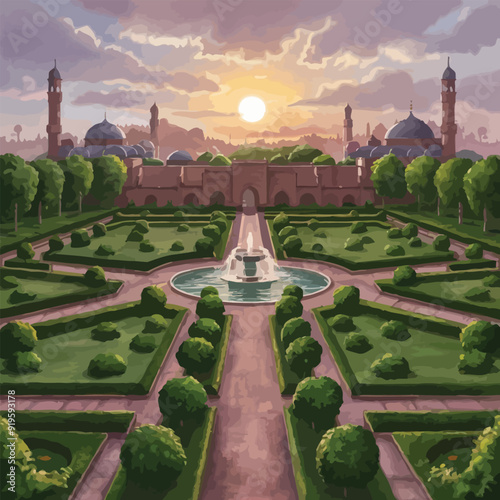 Mughal Garden illustration