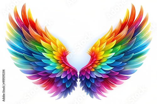 abstract colorful wings rainbow background illustration