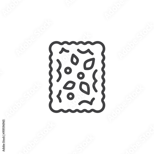 Focaccia bread line icon