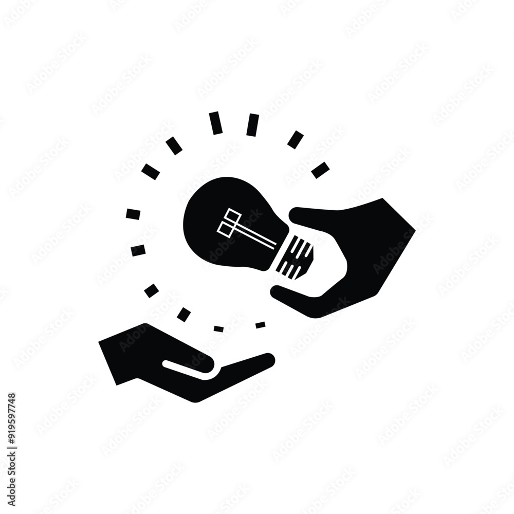person handing over a light bulb idea, sharing creative, collaboration brainstorming, flat symbol on white background - vector illustration eps10 person handing over a light bulb idea, sharing creative, collaboration brainstorming, flat symbol on white background - vector illustration eps10