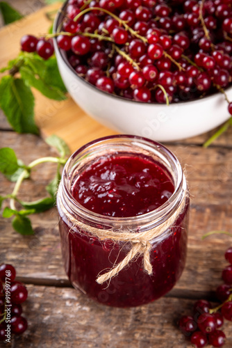 Organic red currant berry jam or marmalade