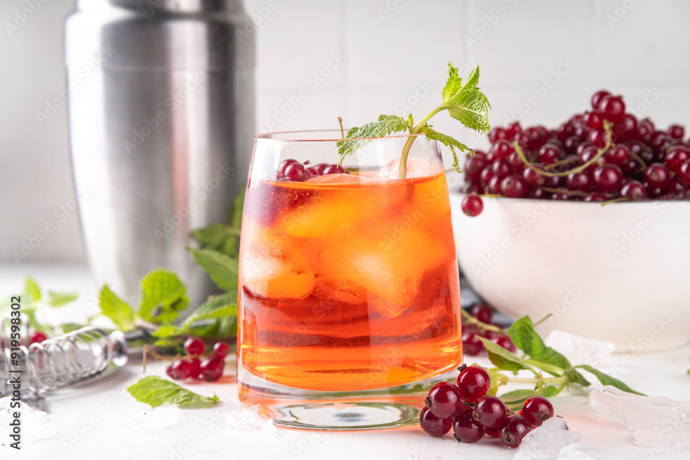Red Currant Caipirinha, lemonade or sangria drink