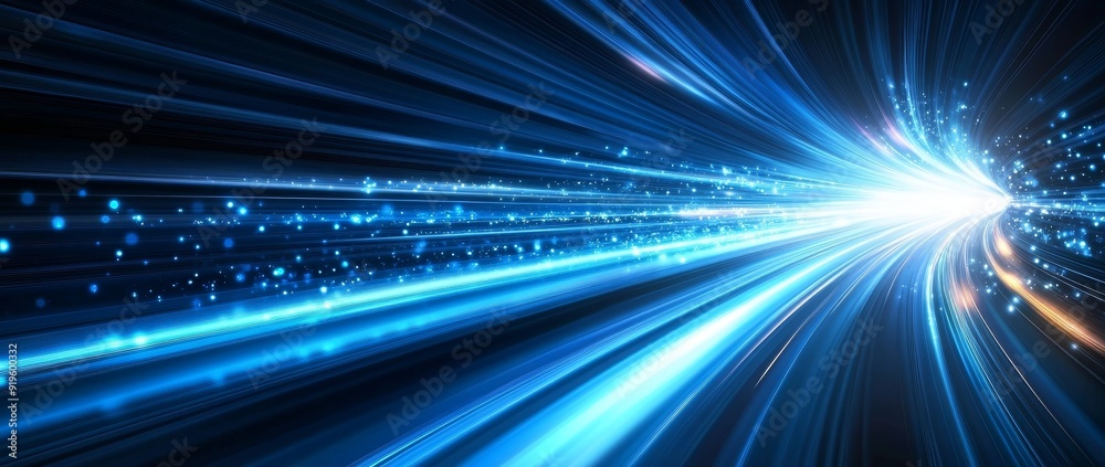 Conceptual image of light rays with stripes lines with blue light background in a modern abstract style. Conceptual image of light rays with stripes lines with blue light background in a modern abstract style.