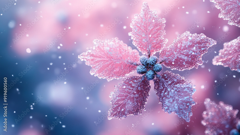 a Christmas star in frost.