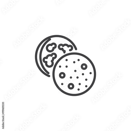 English muffin line icon