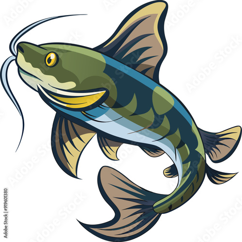 Colorful Catfish vector design