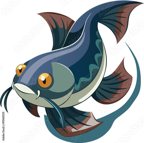 Colorful Catfish vector design