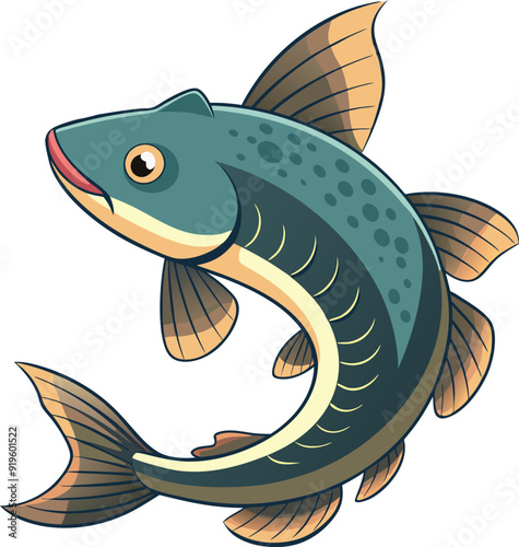 Colorful Catfish vector design