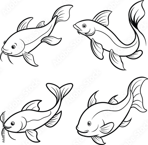 Catfish Vector outline 