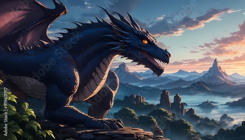 Dragon in the fantasy world