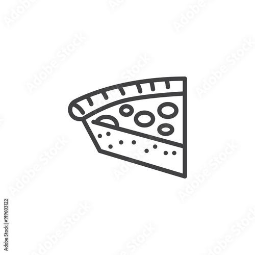 Slice of quiche line icon