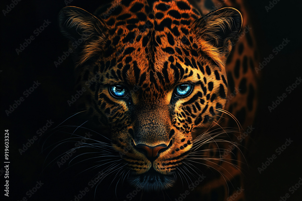 Leopard with Blue Eyes. Leopard with Blue Eyes.
