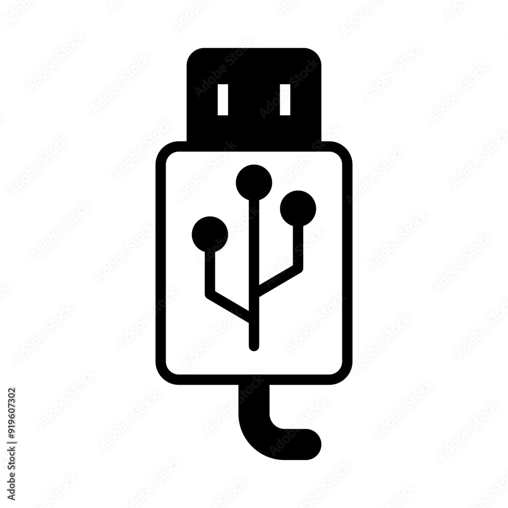 USB Cable Connector Solid Black USB Cable Connector Solid Black