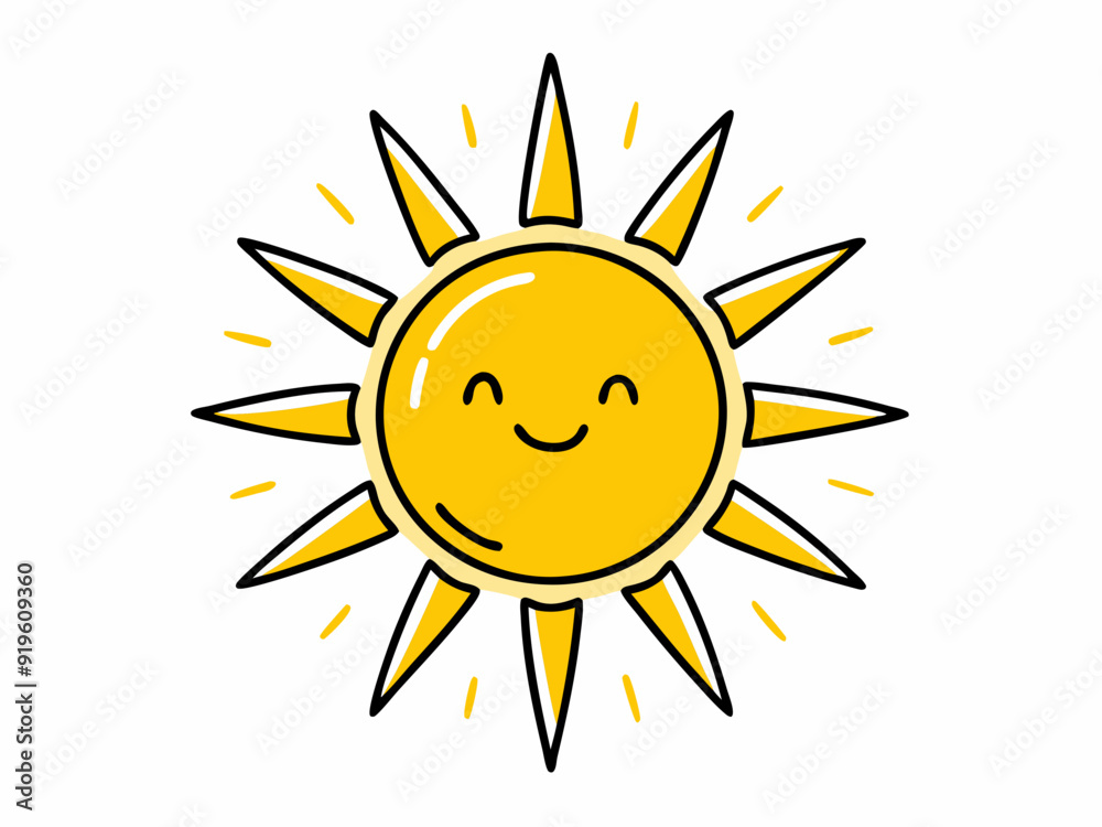 Cute sun. Hand drawn doodle yellow summer suns. Vector icons with sun rays isolated on white background
Cute sun. Hand drawn doodle yellow summer suns. Vector icons with sun rays isolated on white background