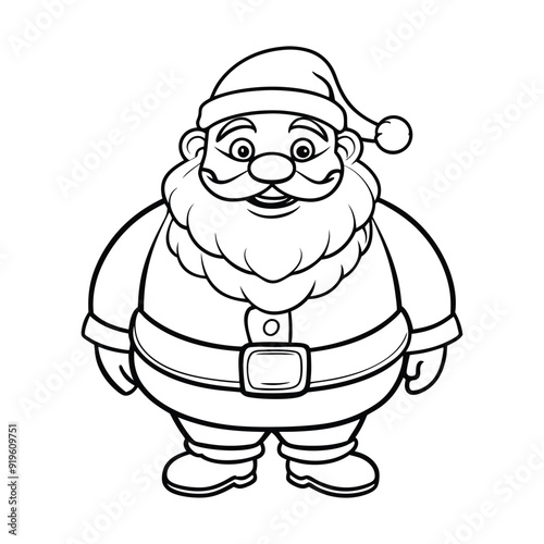 Funny Cartoon Santa Claus silhouette Illustration