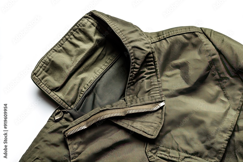 Olive green jacket isolated on white Olive green jacket isolated on white