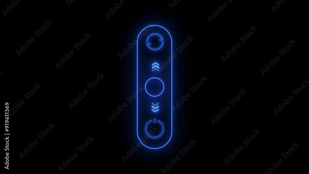 Glowing neon off and restart settings animation.