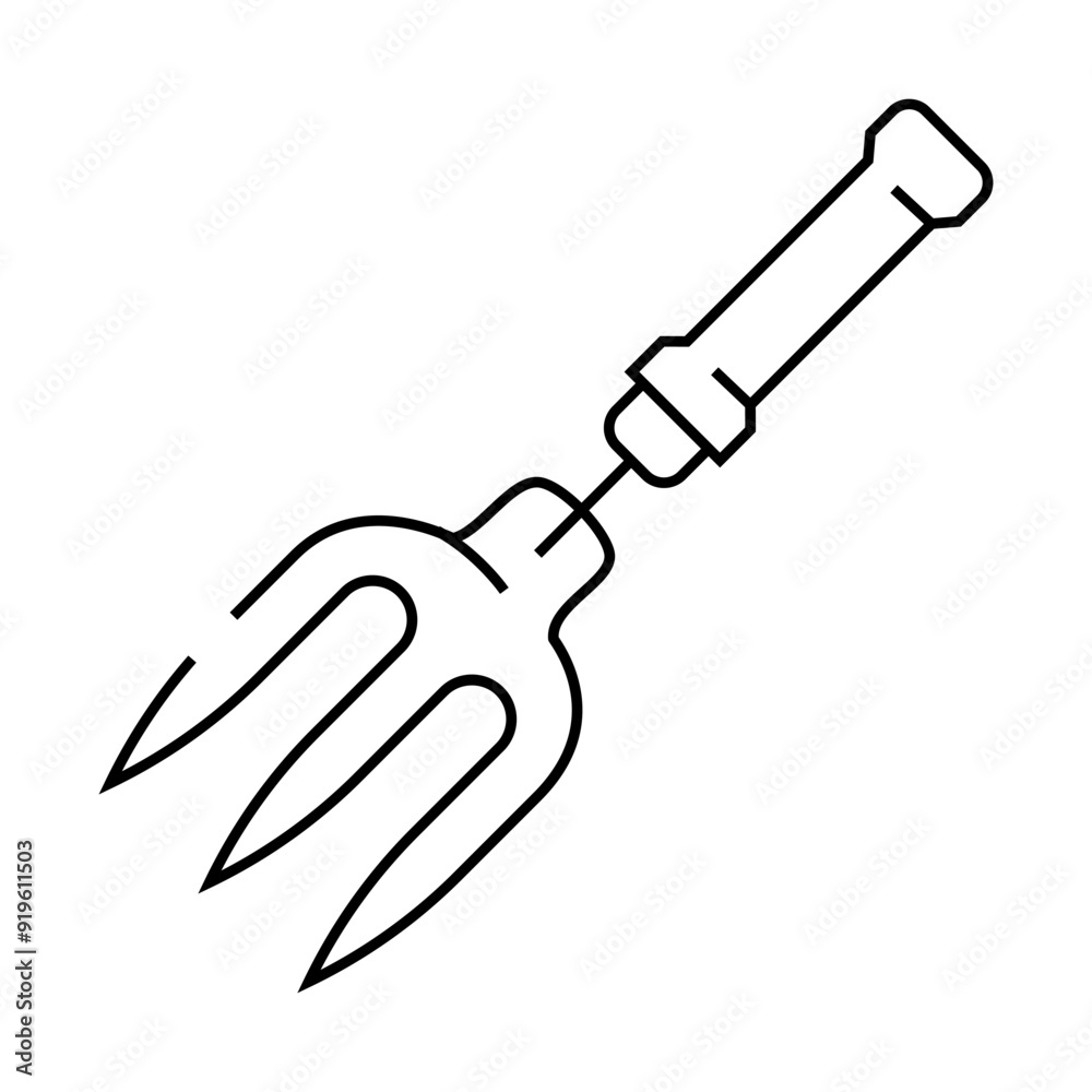 Fototapeta premium fork garden tool line icon vector. fork garden tool sign. isolated contour symbol black illustration