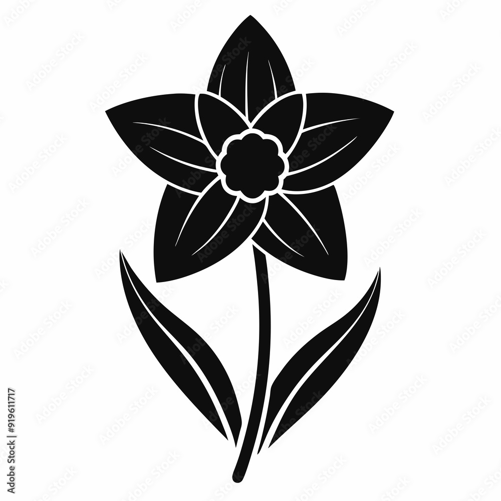 Daffodil Black silhouette Daffodil Black silhouette