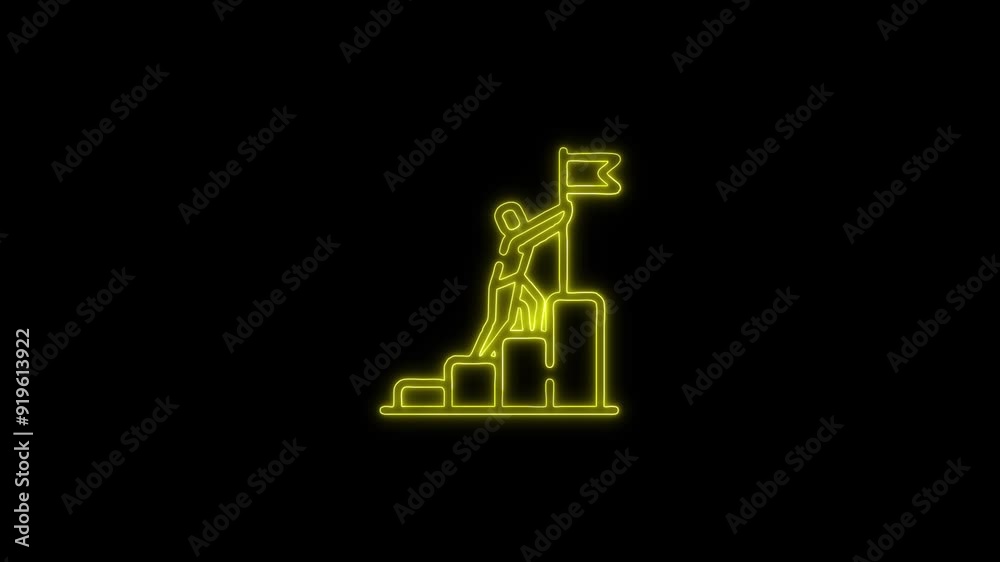 Goal Icon - 4K Animated Design with Linear Symbol on Black Background Goal Icon - 4K Animated Design with Linear Symbol on Black Background