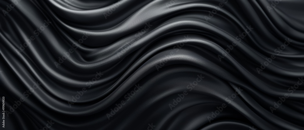 Obraz premium Black background with wavy lines repeating in the center