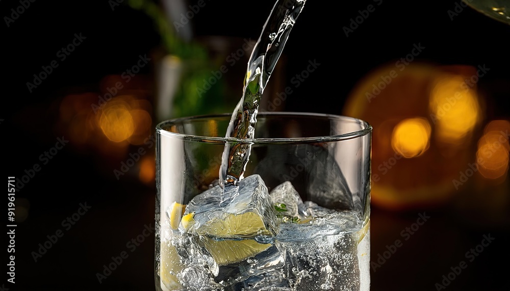 Refreshing Ice-Cold Cocktail with Citrus Garnish Refreshing Ice-Cold Cocktail with Citrus Garnish