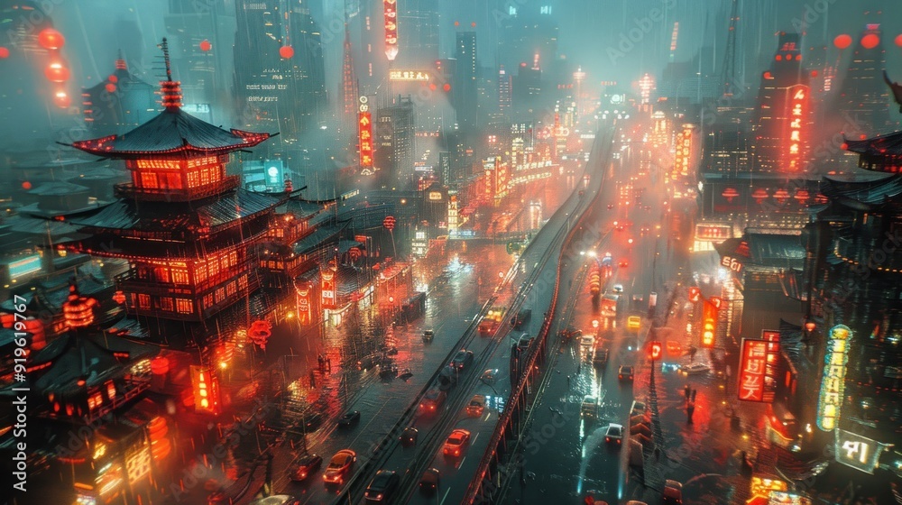 Neon Lights of a Cyberpunk City Neon Lights of a Cyberpunk City