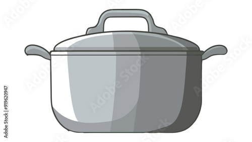 A flat vector Stainless Steel Cookware or cooking pot isolated on white background