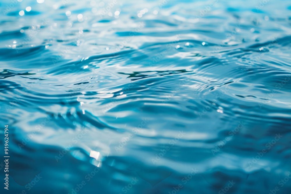 A blue abstract image featuring a drop of water and ripples on a clear surface A blue abstract image featuring a drop of water and ripples on a clear surface