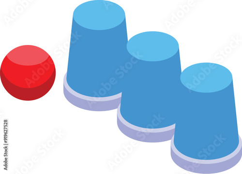 Classic magic trick with cups and a ball is being performed by a magician