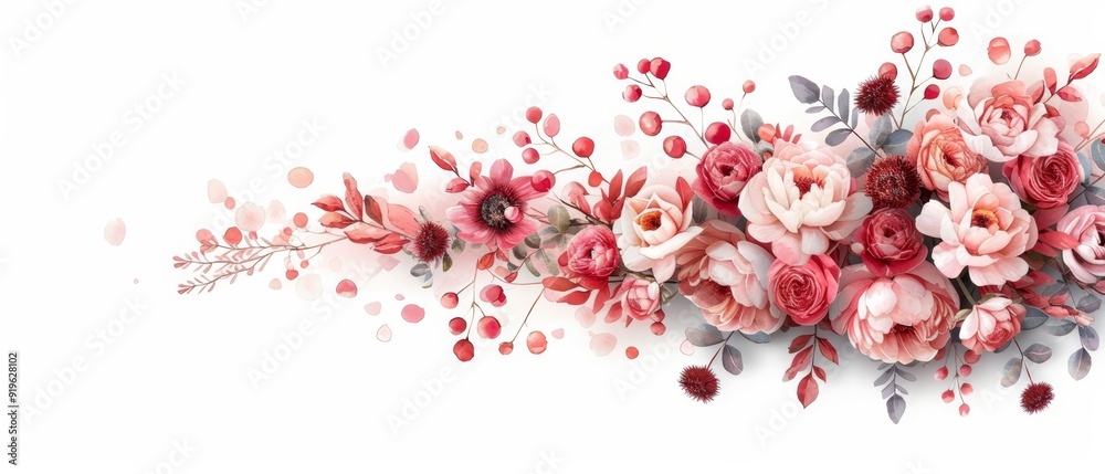 flowers arranged along the side flowers arranged along the side