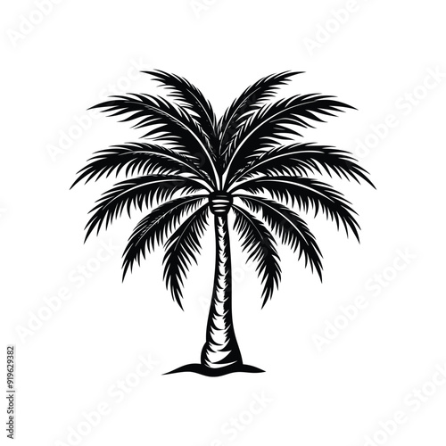 Palm tree vector icon isolated on white background