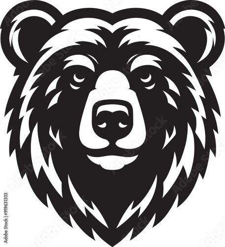 Bear Head Mascot Silhouette vector illustration isolated on a white background