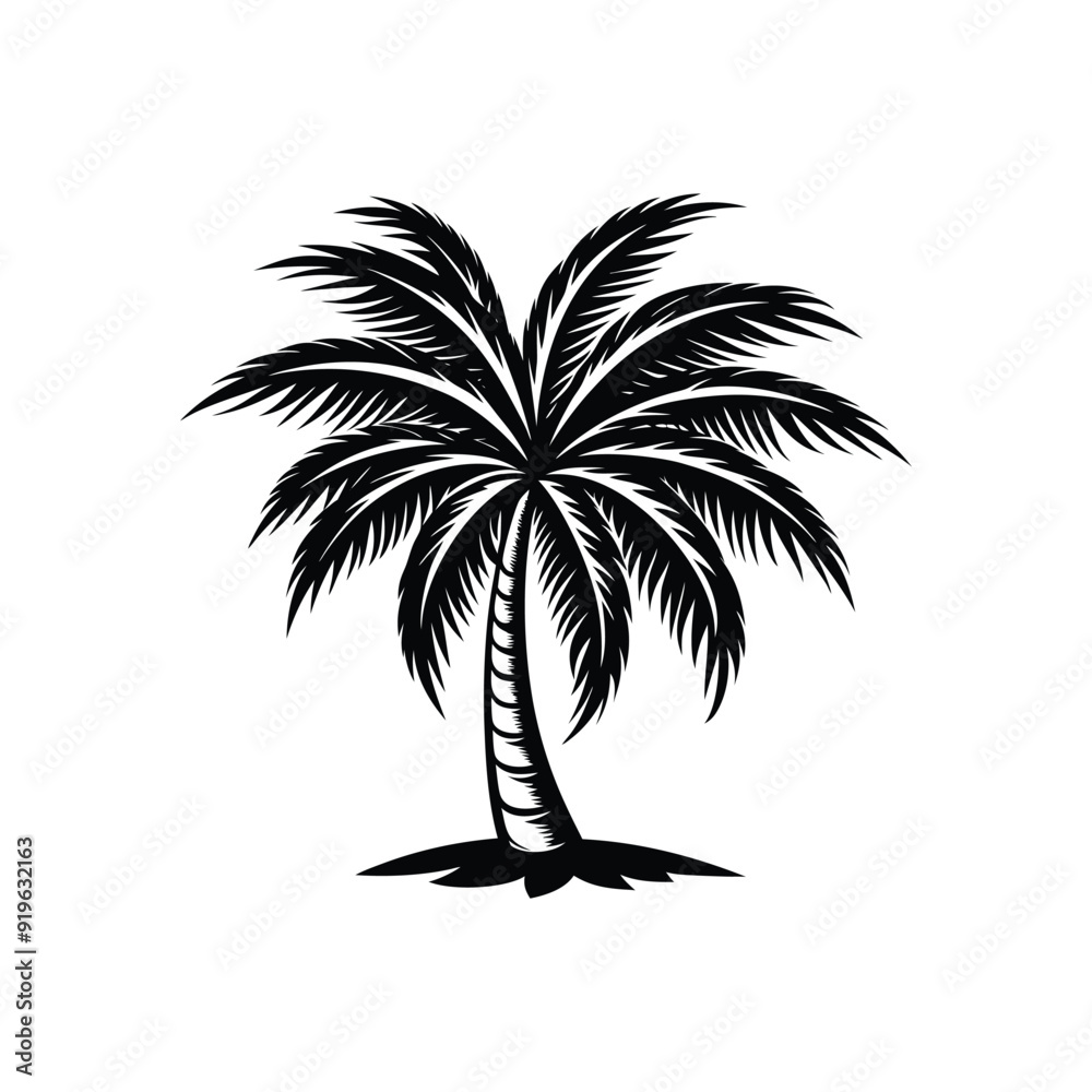 Obraz premium Palm tree vector icon isolated on white background