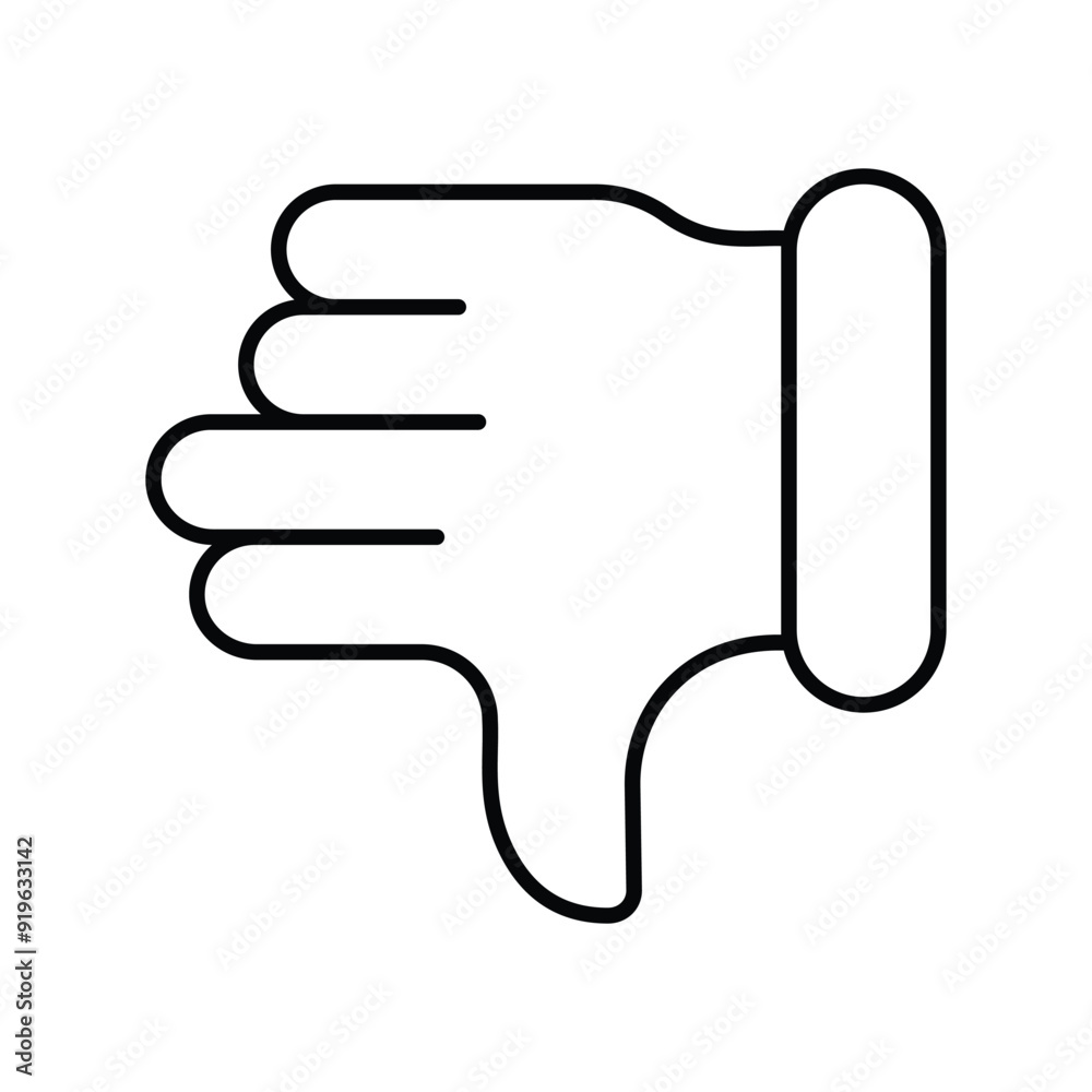 dislike line icon with white background vector stock illustration dislike line icon with white background vector stock illustration