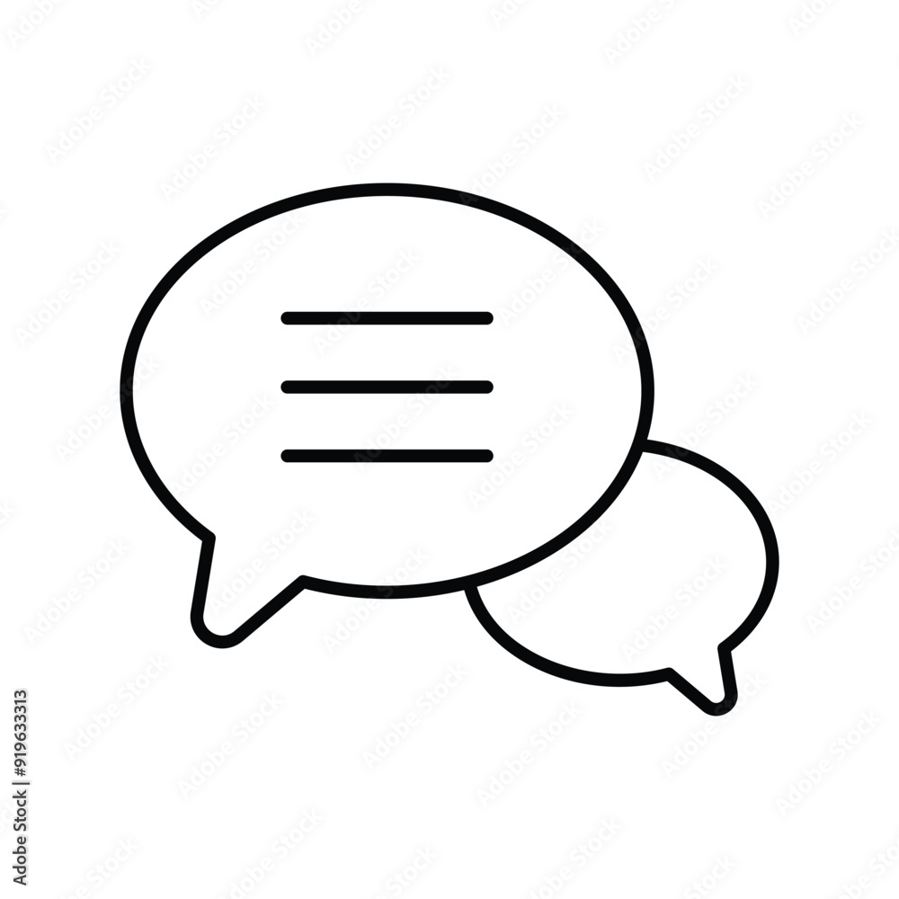 conversation line icon with white background vector stock illustration conversation line icon with white background vector stock illustration
