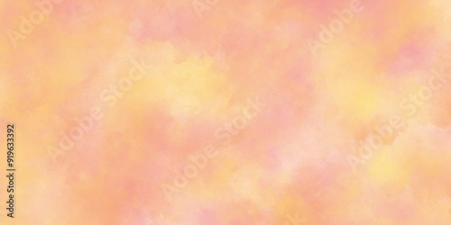 Colorful and bright orange watercolor background texture with grunge watercolor splashes, Abstract bright and shinny soft color texture, Multicolored splashed watercolor background with stains.